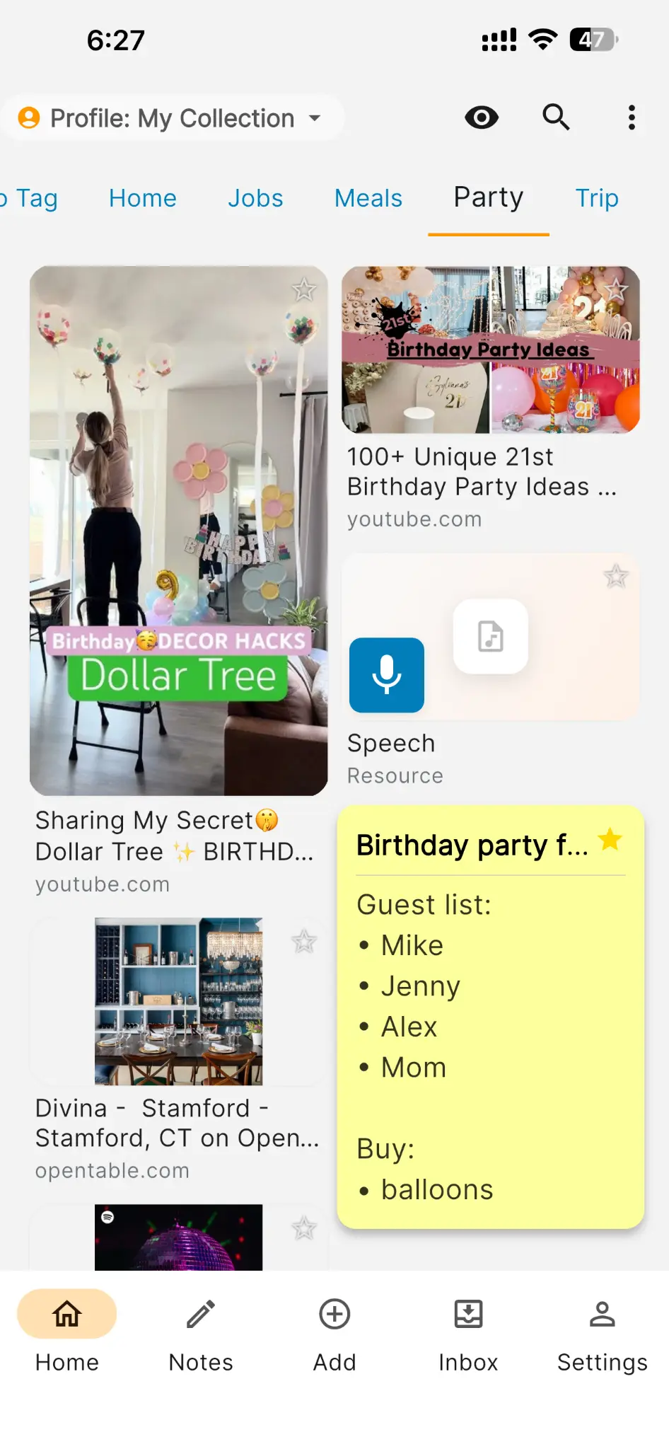 Collecting ideas freely