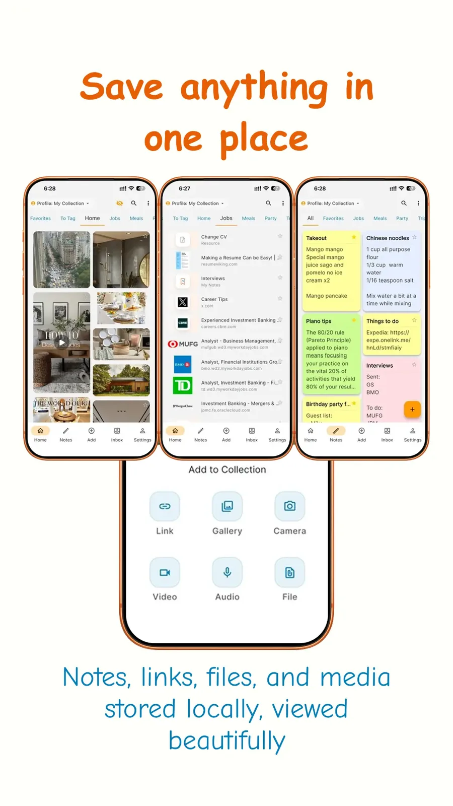 Save anything in one place